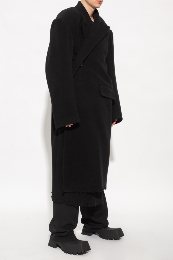 BALENCIAGA 黒 ウールコート　36 Balenciaga レディース ウールコート | NET-A-PORTER